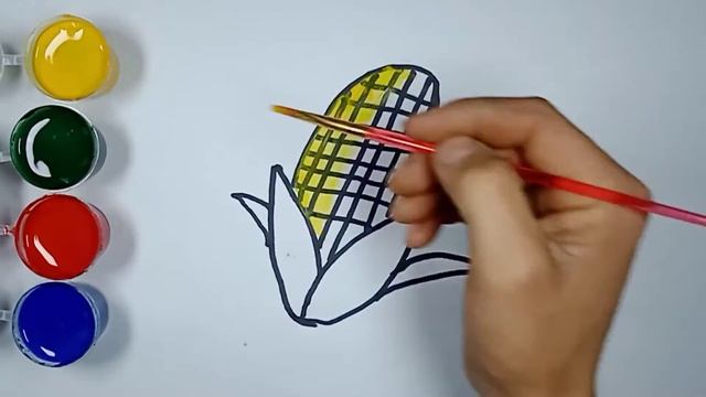 Draw a corn for kids | Bolalar uchun oson rasm chizish | Рисование кукуруза для детей