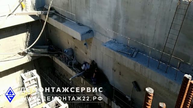 Резка железобетона канатом