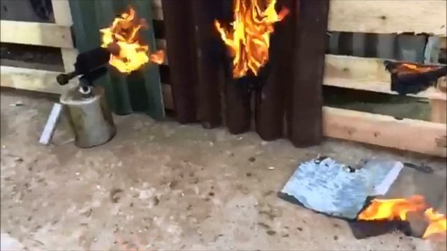Испытание огнем полимерпесчаной черепицы Tetto