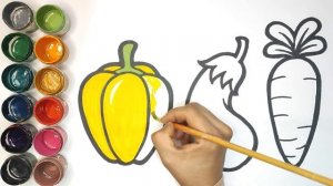 Draw a picture of vegetables/Көкөністердің суретін сал/Sabzavotlar rasmini chizish