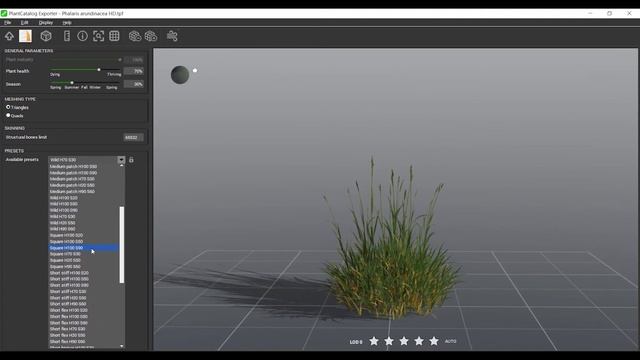 PlantCatalog: 3D Reed canary grass - Phalaris arundinacea - procedural vegetation engine смотреть онлайн
