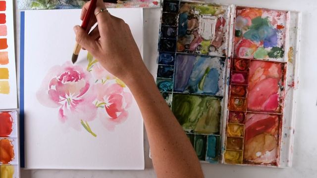 The key to master floral watercolor composition... смотреть онлайн