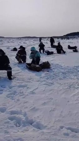 Реакция людей на Сахалине когда оторвало лёд и утягивает в море🤣