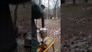 Как топить самовар на углях. Раздуффка