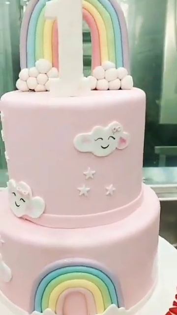 Birthday cake with rainbows #viral #shortsvideo #youtube #subscribetomychannel
