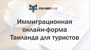 Иммиграционная онлайн-форма Таиланда для туристов (Fox Grey News)