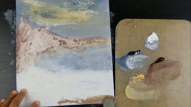 Art  31  Abstract Painting  Cove Landscape painting   Acrylic painting
