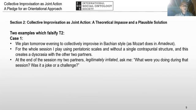 Marcello Ruta - Collective Improvisation as Joint Action - SO2020