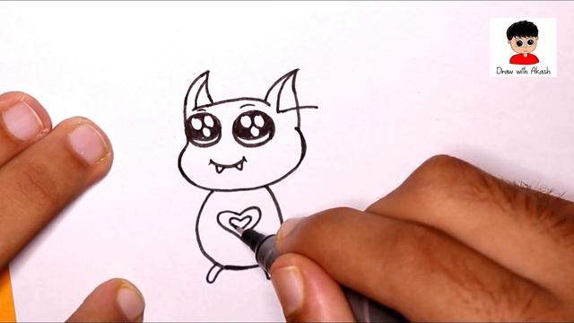 Very Easy ! How To Turn Words BAT Into Cartoon