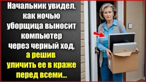 Начальник увидел, как уборщица ночью выносит компьютер из офиса, а решив уличить ее в краже при всех