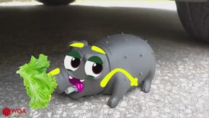 Детская анимация машина 🚓 давит свинью, зубную пасту и др.