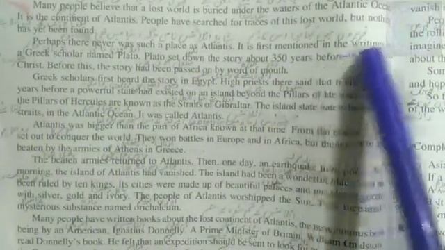 8th class English lesson 16 The Lost World Of Atlantis translation part 1