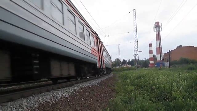 Электропоезд ЭР2Т-7154 перегон Латышская-Нара(Наро-Фоминск)лето 2014 смотреть онлайн