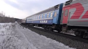 Тепловоз ТЭП70БС-232 с поездом №353Е Пермь - Адлер