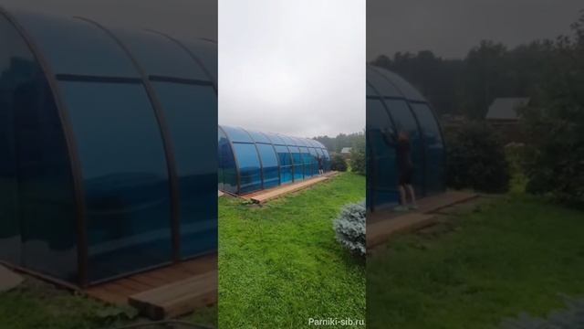Навес для бассейна. Бассейн в теплице.
