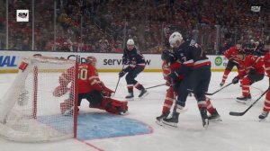 USA's Jake Sanderson Sends Rebound Through Traffic And Past Jordan Binnington