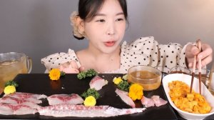 아삭❣️ 보리숭어회 숭어밤 말똥성게(앙장구) 해삼내장 먹방  Raw Mullet & Sea urchin  [eating show] mukbang korean food
