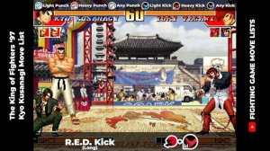 KYO KUSANAGI MOVE LIST - The King of Fighters '97 (KOF97)