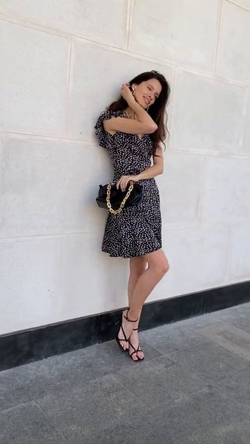 Платье на запах Barselona mini черный леопард