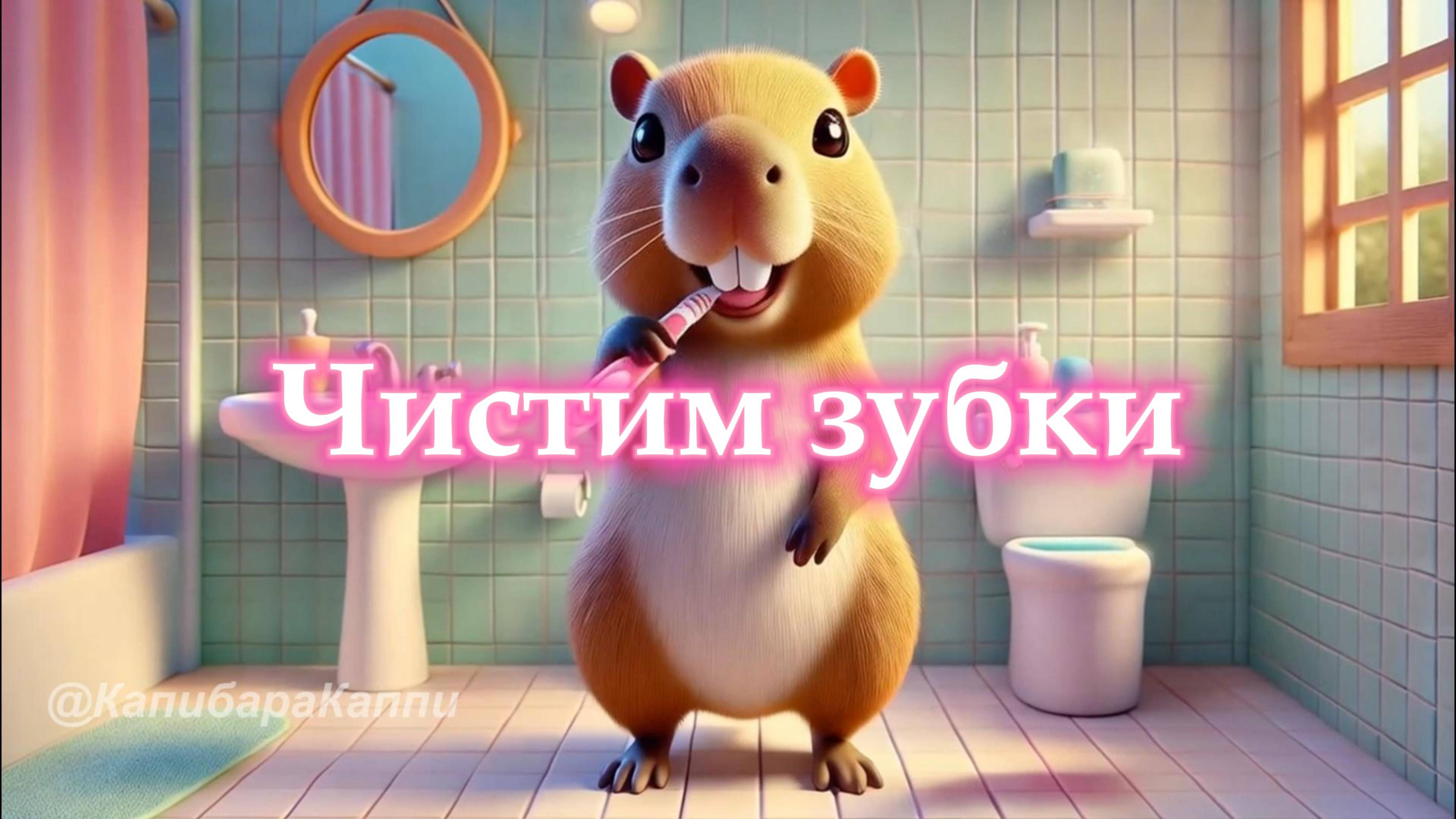 Как правильно чистить зубки? Песенка с капибарой Каппи! 🎵
