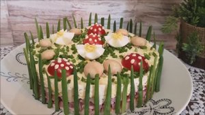 Праздничный салат ПОЛЯНА. Вкусный салат на праздничный стол, праздник, день рождения