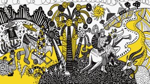 Рисую добрую сценку с принцем, принцессой и очаровательной козочкой | Процесс рисования! Таймлапс