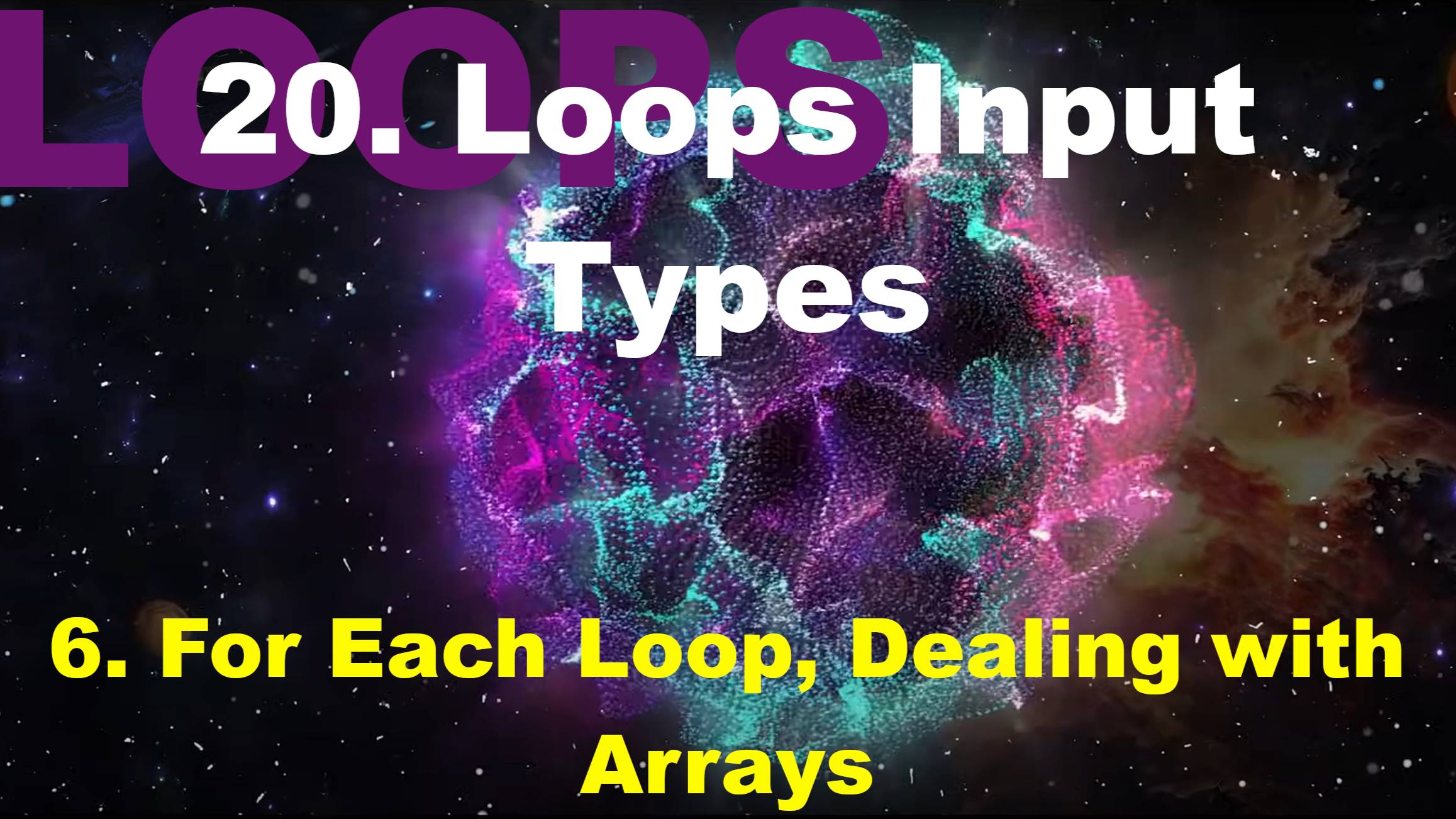 20.6. For Each Loop, Dealing with Arrays