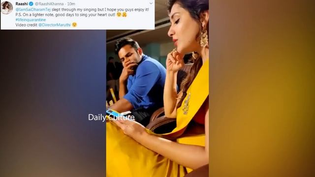 FUNNY VIDEO : Sai Dharam Tej Reaction To Rashi Khanna Singing  Daily Culture