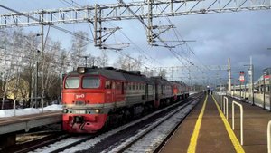 Движение поездов на станции Белоостров.