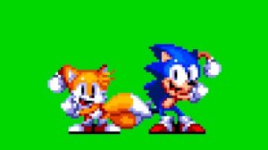 Соник и Тейлз флексят на зелёном фоне