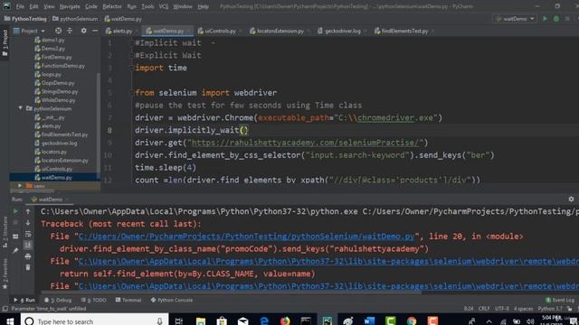 044 What is Implicit Wait in Selenium | Web Automation Selenium Python