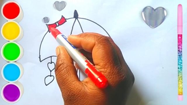 draw a Umbrella Drawing, Painting, Coloring for Kids and Toddlers | Learn drawing#umbrella смотреть онлайн