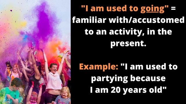 The difference: USED TO + INFINITIVE and TO BE + USED TO + ING FORM OF VERB смотреть онлайн