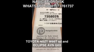 Nszt-w68T and Eclipse AVN-g03 sd card unlocking radio