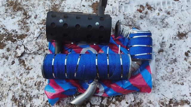 Мини экскаватор Rippa 319 - установка альтернативного самодельного глушителя на двигатель 192F.