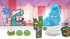 [Animation] Blue Vs Green Mukbang! E Vs L |❄Elsa Vs 👊Hulk| Alphabet Lore Mukbang Cartoon | Slime Ca