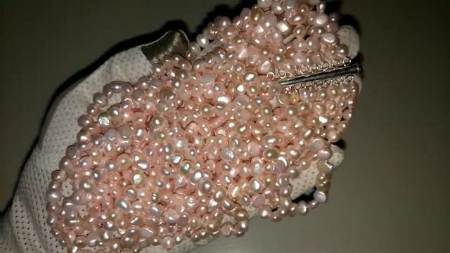 Колье из речного Жемчуга розового цвета