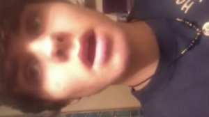 boy licking for the camera