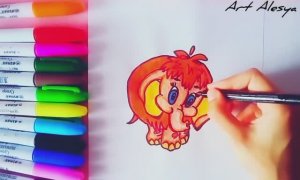 Как нарисовать Мамонтенка!