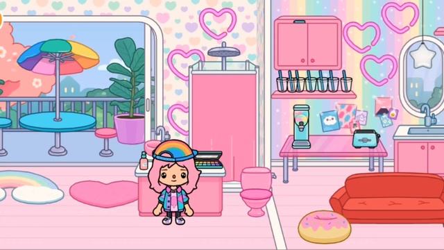 Boy vs Girl neon rainbow room Toca Life world  Toca Boca
