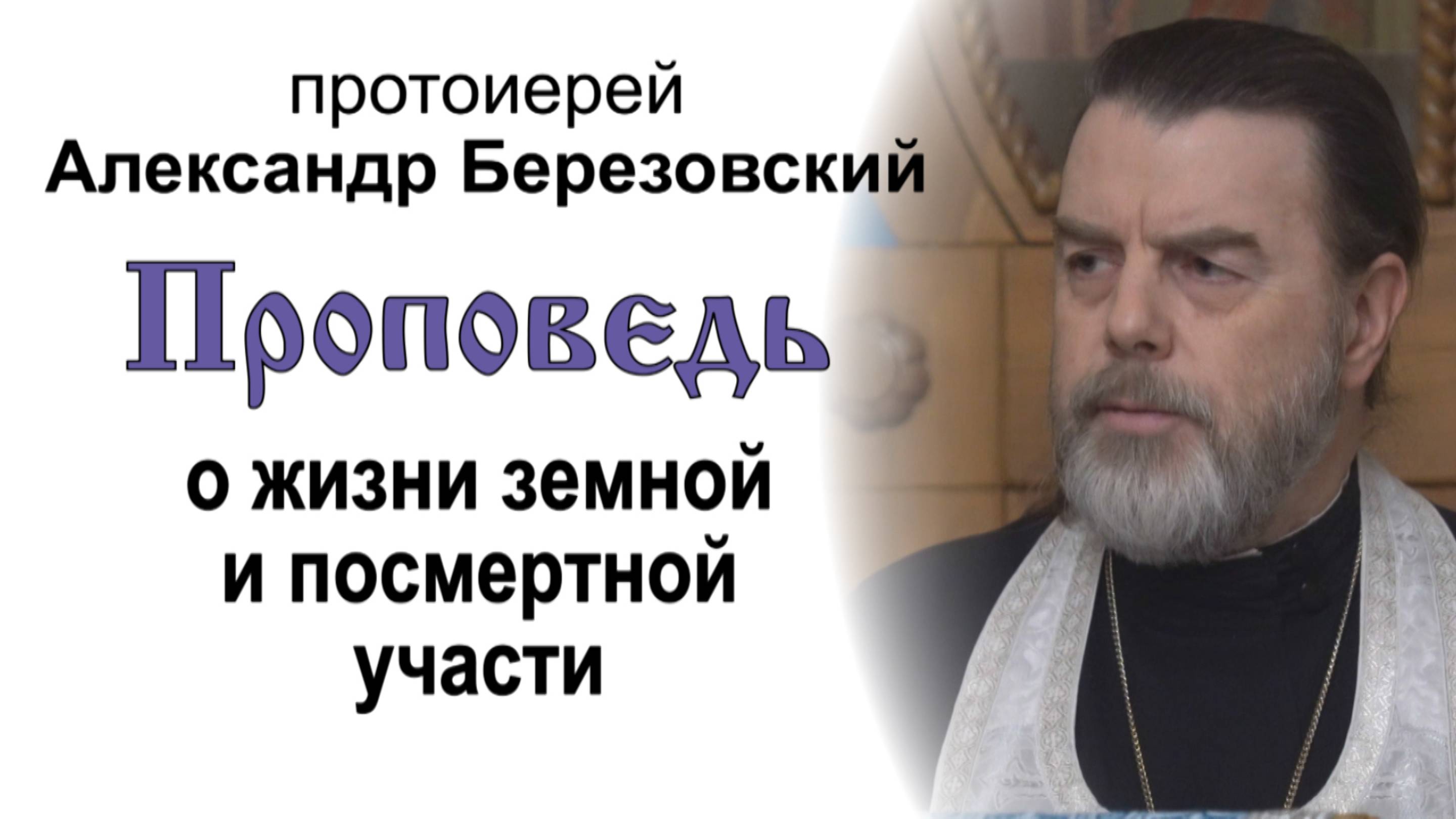 Проповедь о жизни земной и посмертной участи (2025.02.21). Протоиерей Александр Березовский