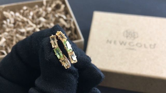 !Серьги 097882 из красного золота 585 пробы с хризолитами и цитринами смотреть онлайн