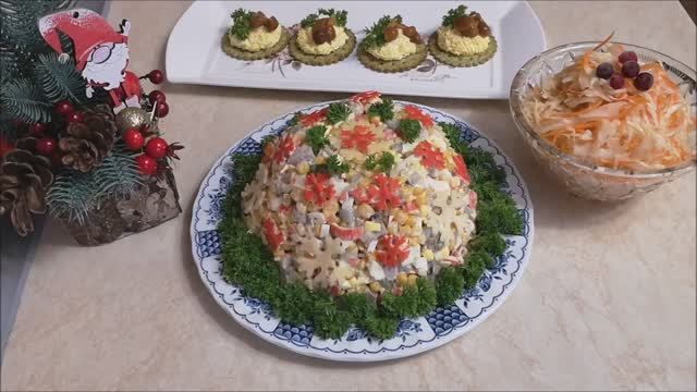 Салат ЗА КОПЕЙКИ/ПО-НОВОМУ Салат с крабовыми палочками/ЗАКУСКА НА КРЕКЕРАХ