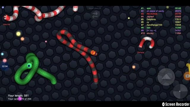 my first ever time playing slither.io on camera.