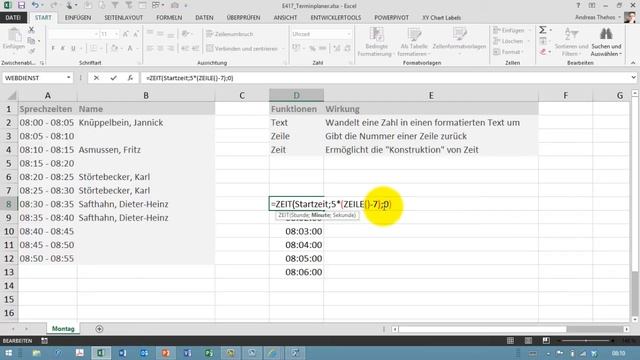 Excel # 417 - Terminplaner mit fortlaufenden Zeitintervallen смотреть онлайн