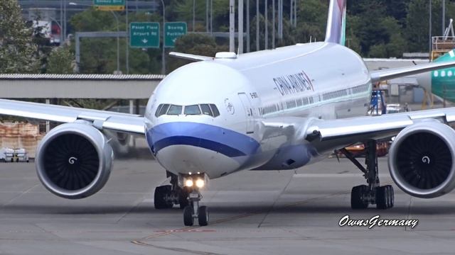 China Airlines 777-300ER B-18001 Engine Starting Delivery Flight @ KPAE Paine Field смотреть онлайн