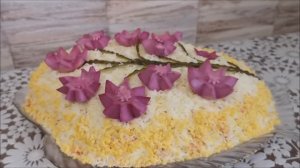 Салат ВЕТКА САКУРЫ с селедкой. Салаты на праздничный стол, праздник , 8 марта. Вкусно и быстро