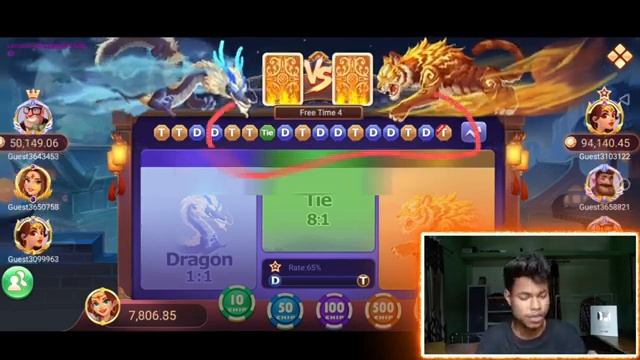Dragon  vs Tiger  latest trick 100 working