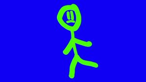 Зелёный человек бежит футаж