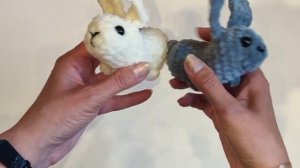 Зайчики из плюшевой пряжи